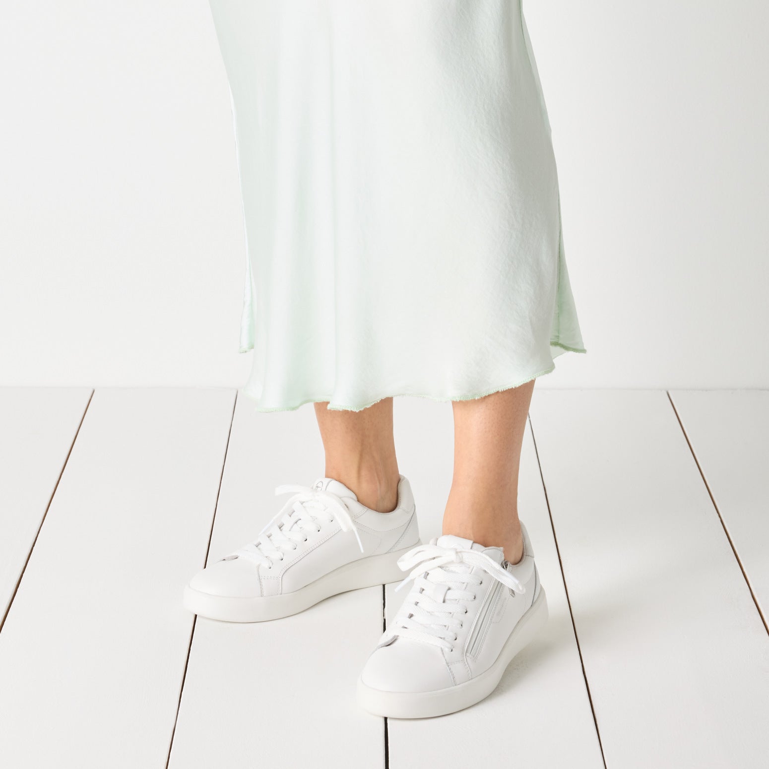 Basic All-White Leather Sneakers