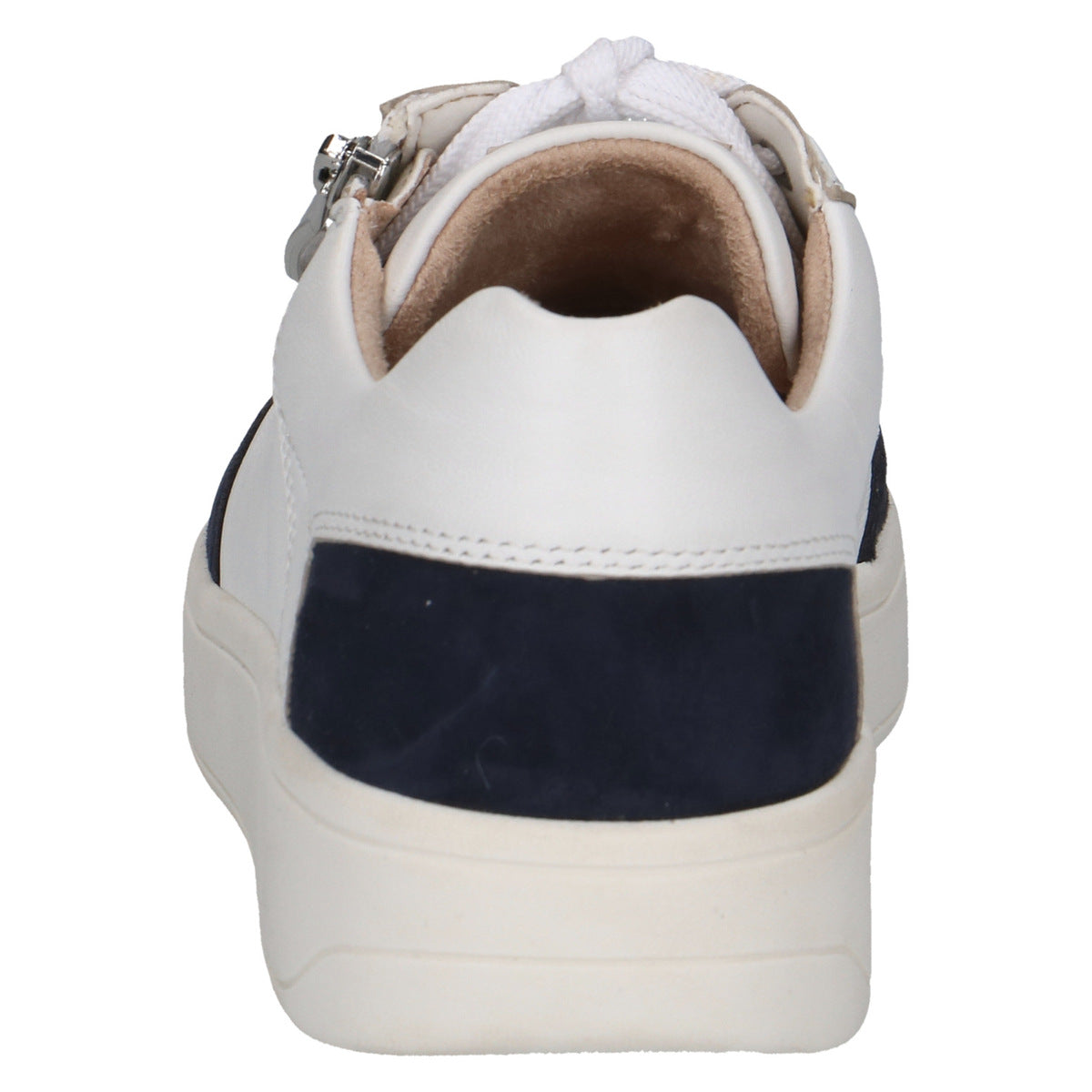 Navy & White Leather Sneakers