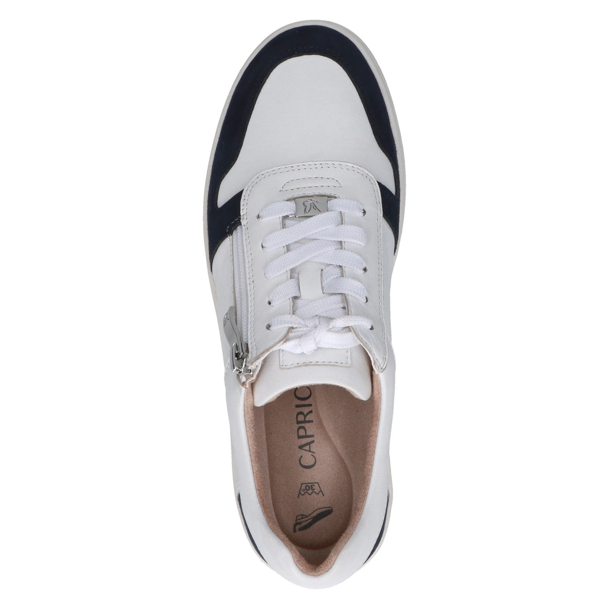 Navy & White Leather Sneakers