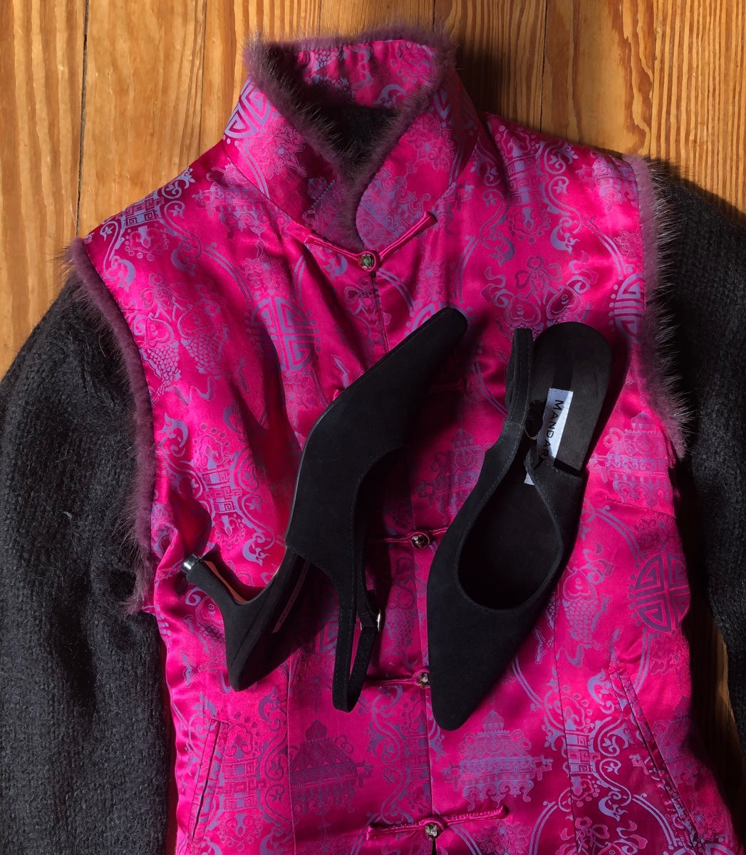 Classic Black Suede Slingback