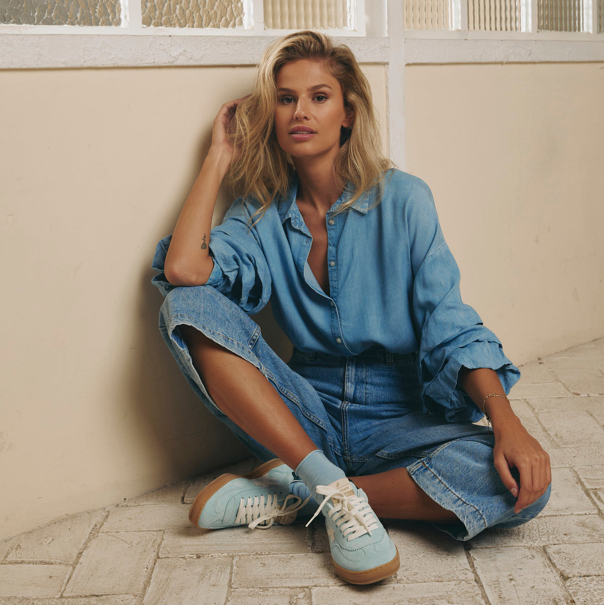 College Sneakers - Powder Blue