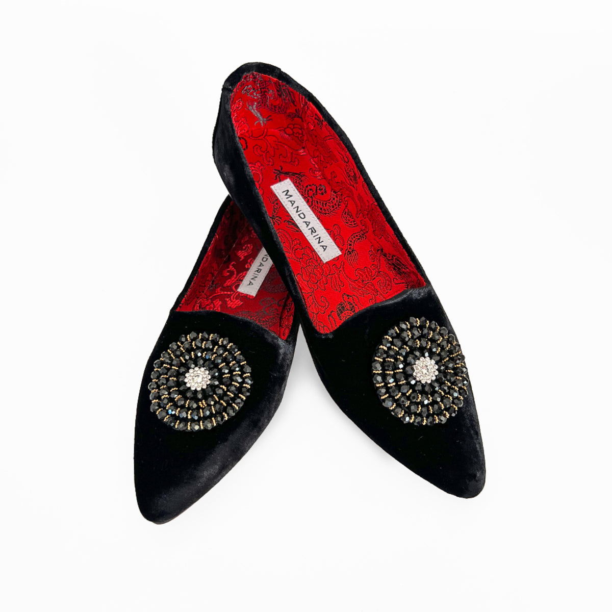 Brooksies Black Velvet Flats