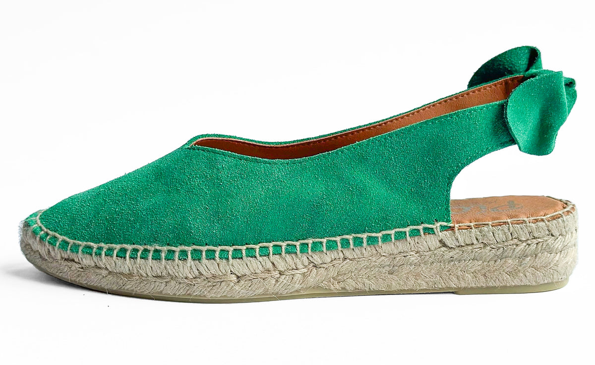 Valencia Bow Trim Espadrilles / emerald