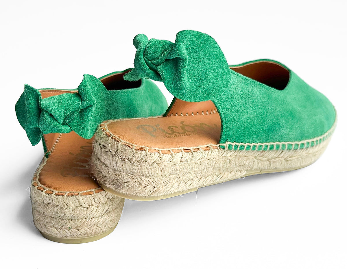 Valencia Bow Trim Espadrilles / emerald