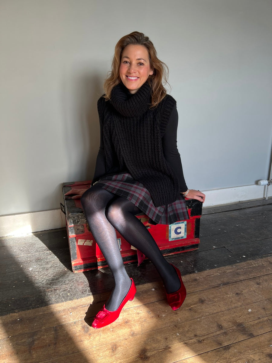 Red Velvet Court Shoes