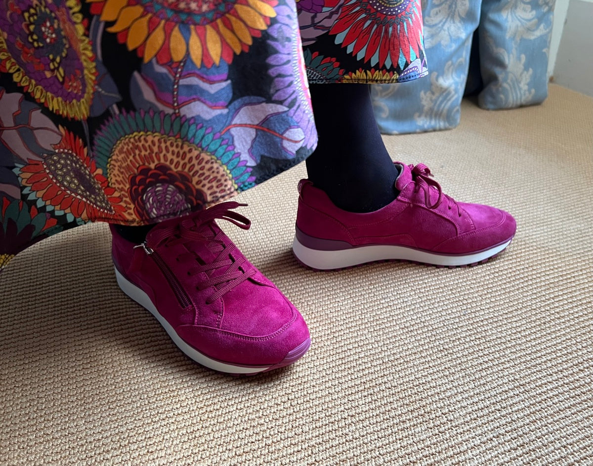 Fuchsia Suede Sneakers