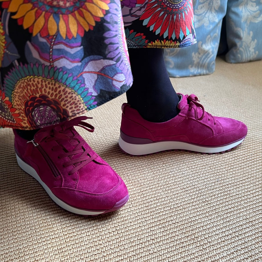 Fuchsia Suede Sneakers