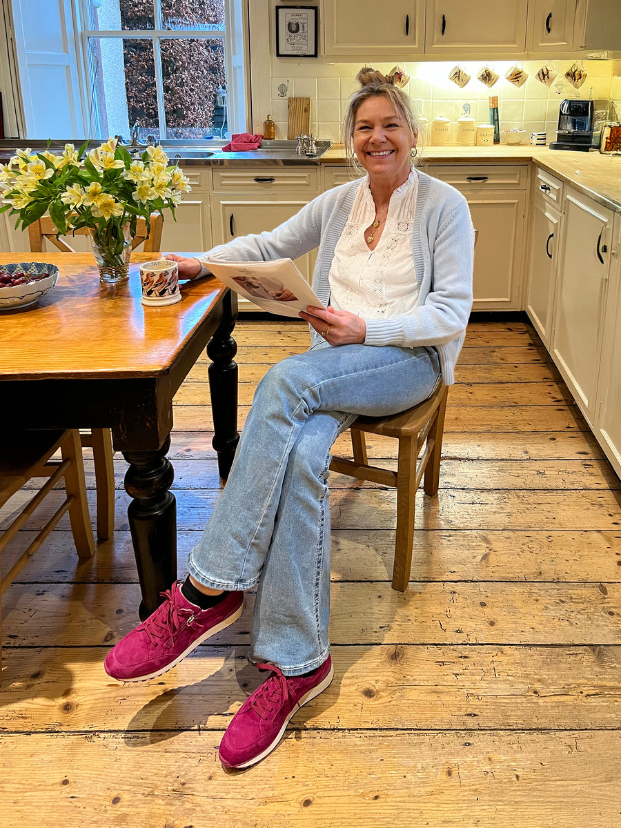 Fuchsia Suede Sneakers