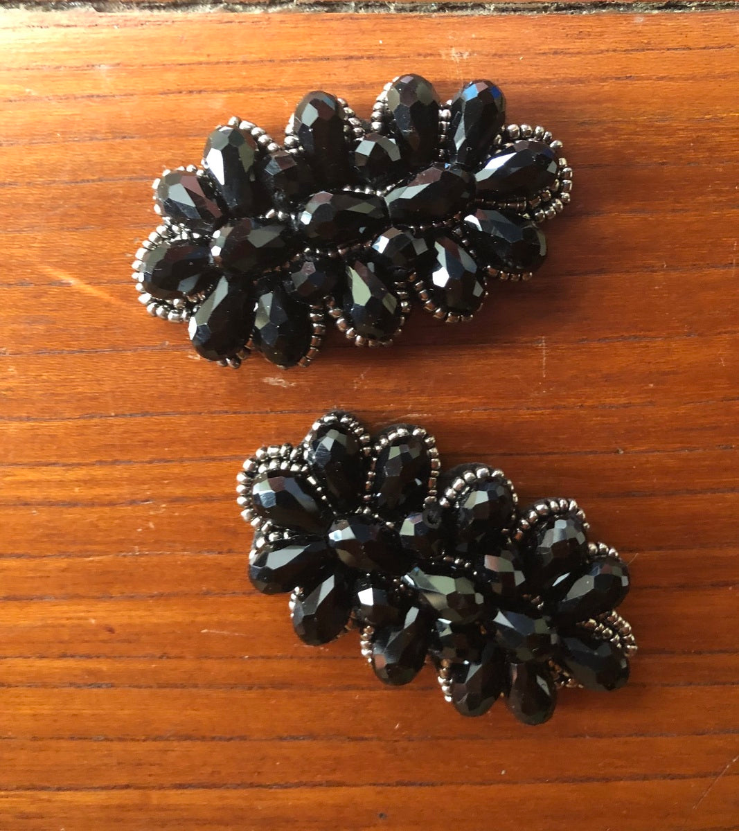 Blue-Black & Silver Beaded Clips
