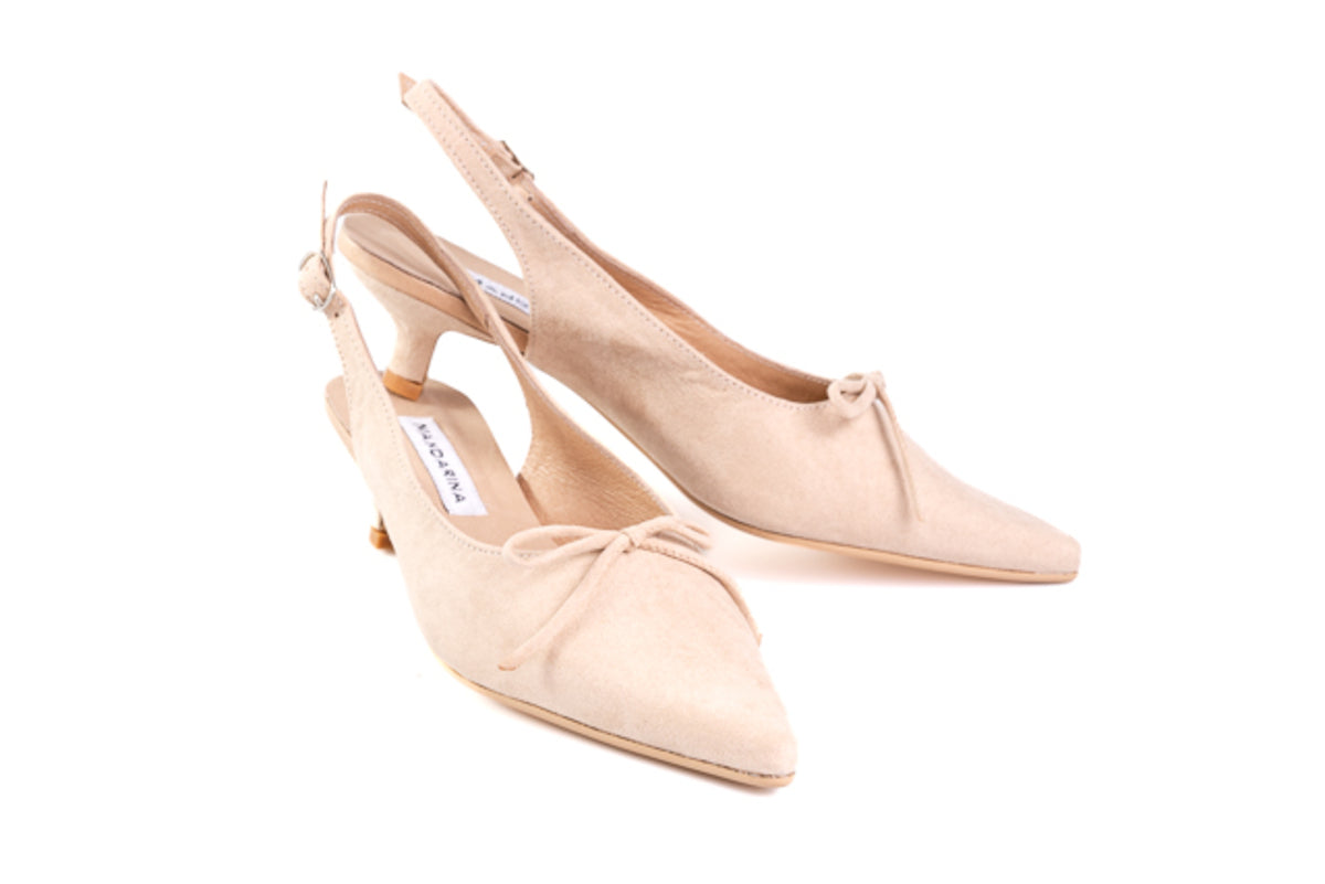 Ecru Kitten Heels