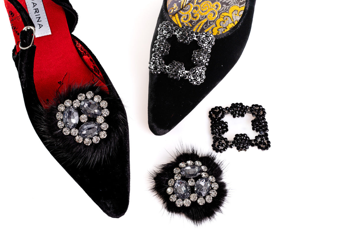 Classic Black Suede Slingback