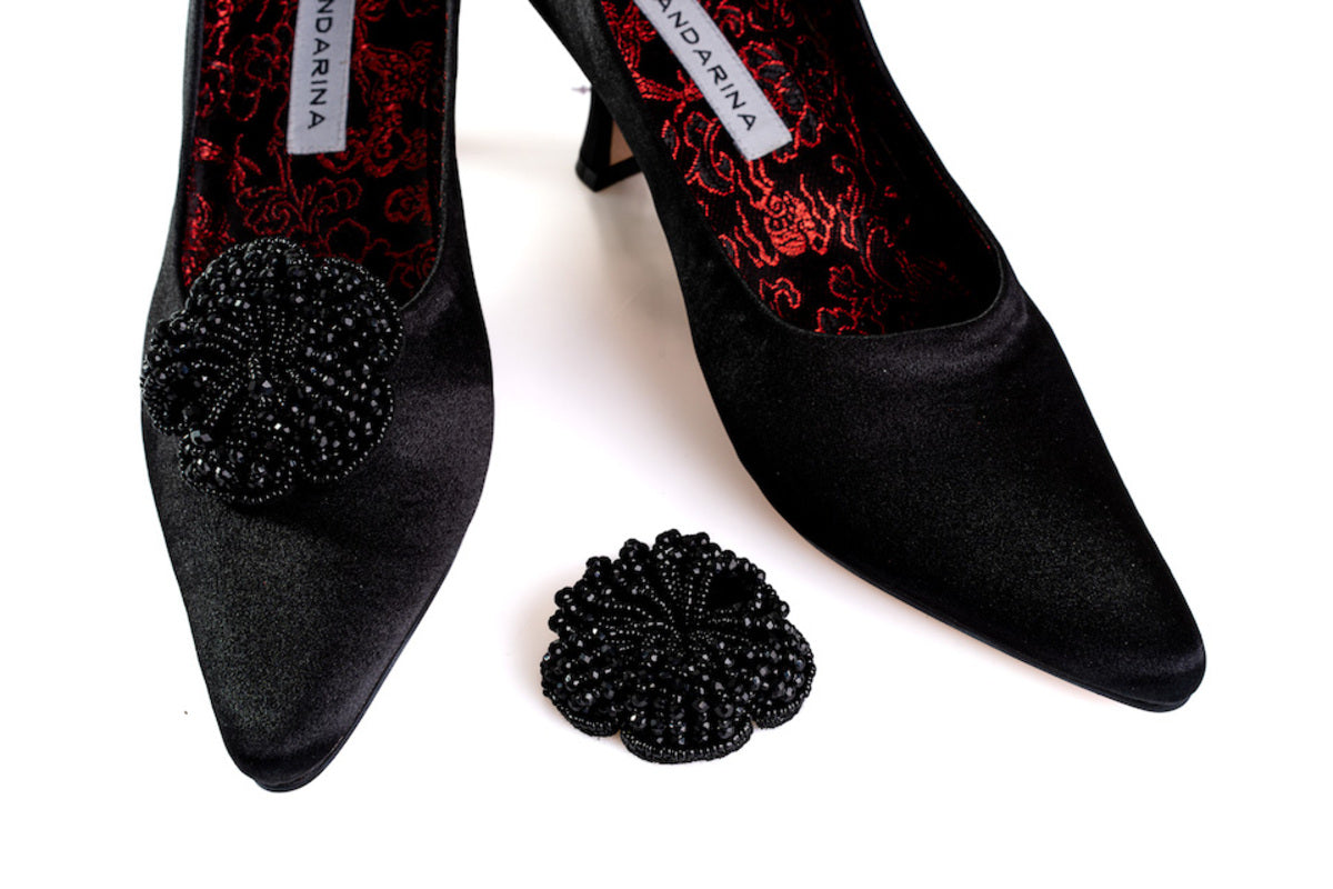 Classic Black Suede Slingback