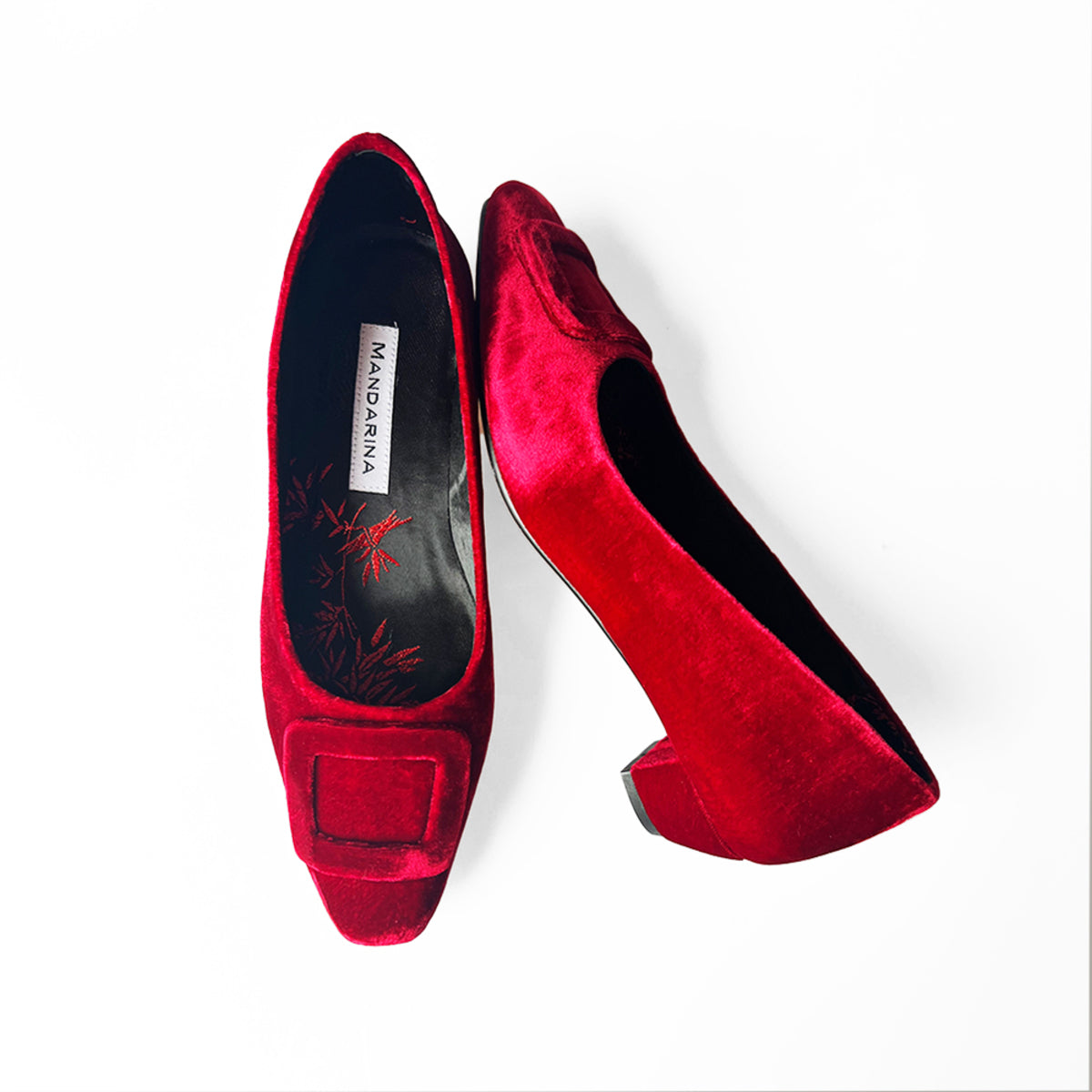 Red Velvet Court Shoes