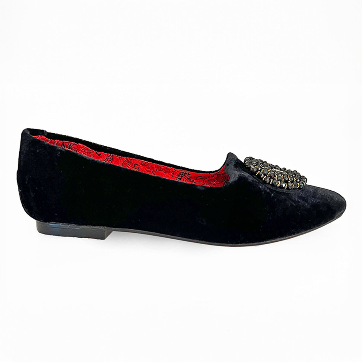 Brooksies Black Velvet Flats