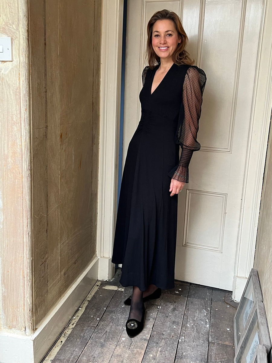 Brooksies Black Velvet Flats