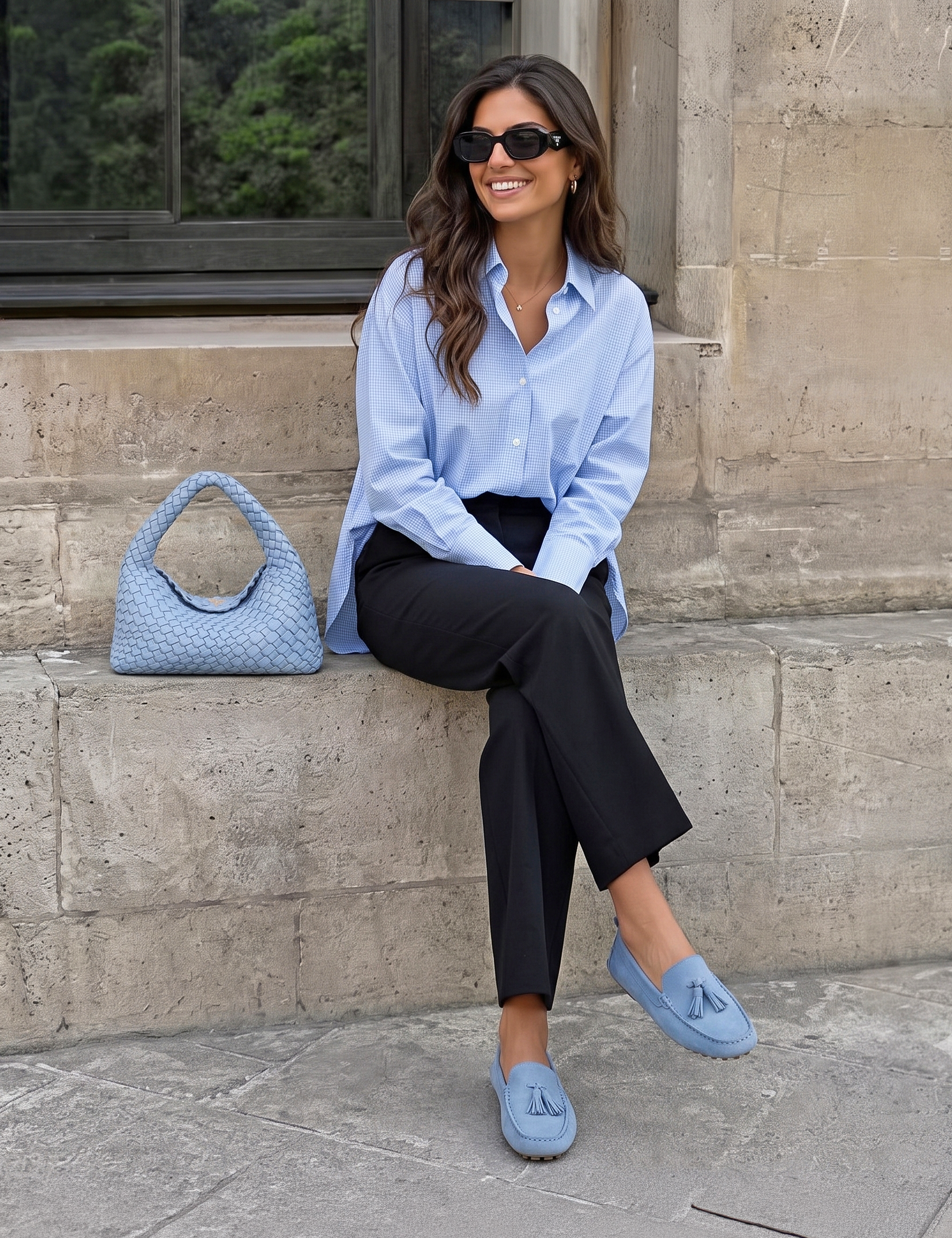 Luca Driving Loafer / Baby Blue