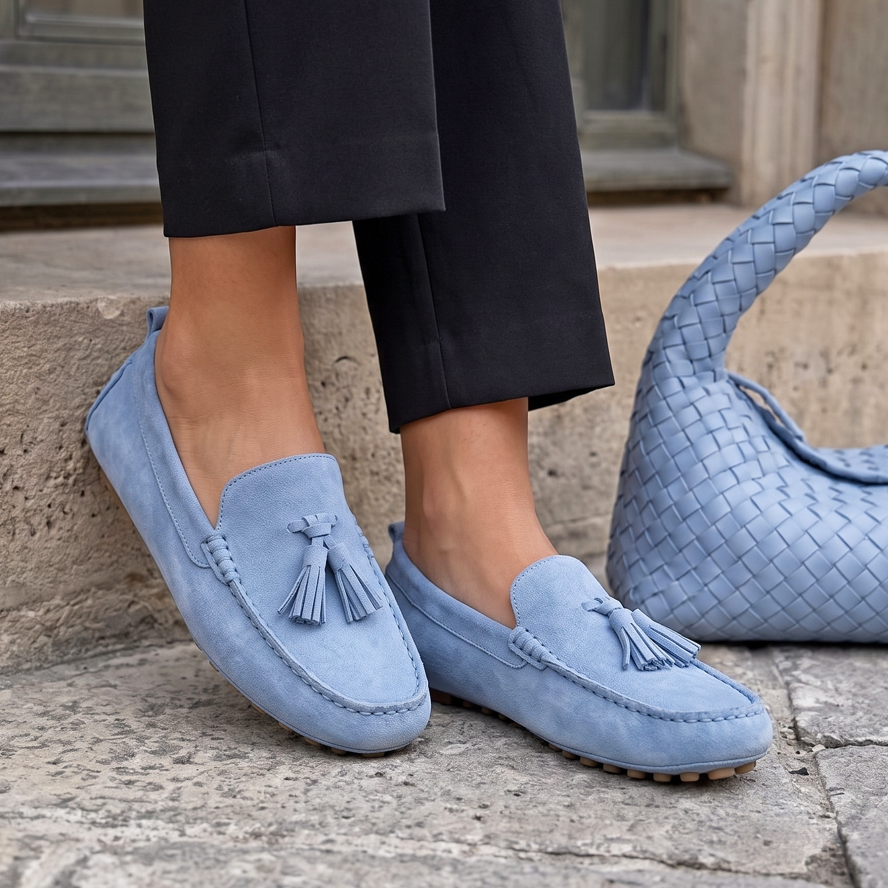 Luca Driving Loafer / Baby Blue