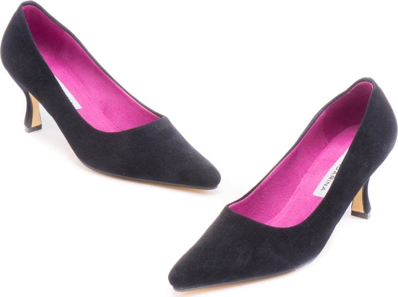 Sabine Navy suede courts