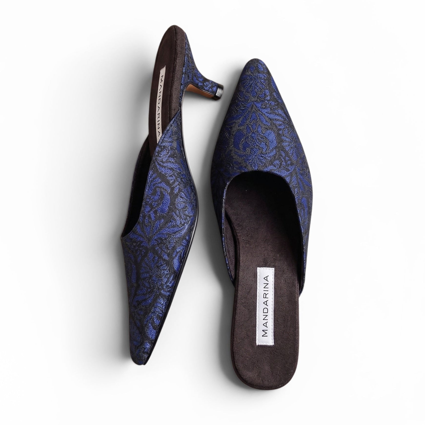 Sapphire Kitten Mules
