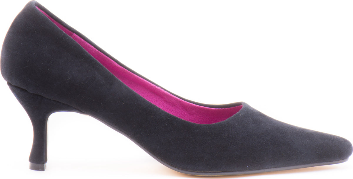 Sabine Navy suede courts