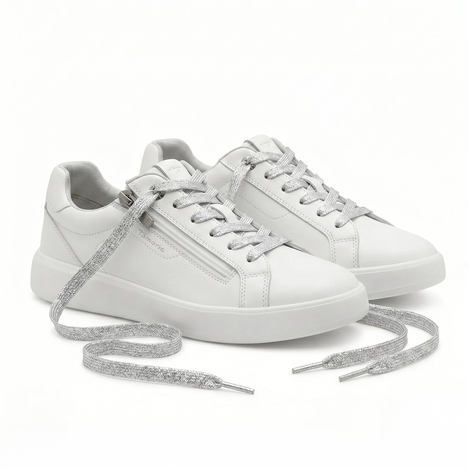 Basic All-White Leather Sneakers