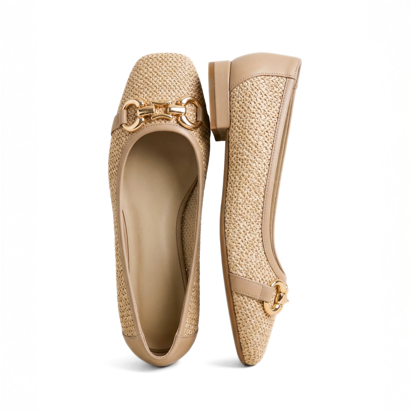 Neutral Basket Weave Flats