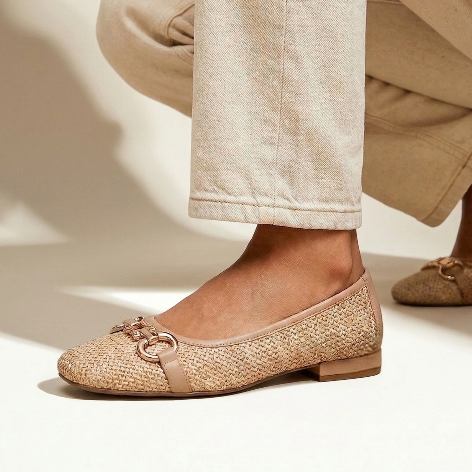 Neutral Basket Weave Flats