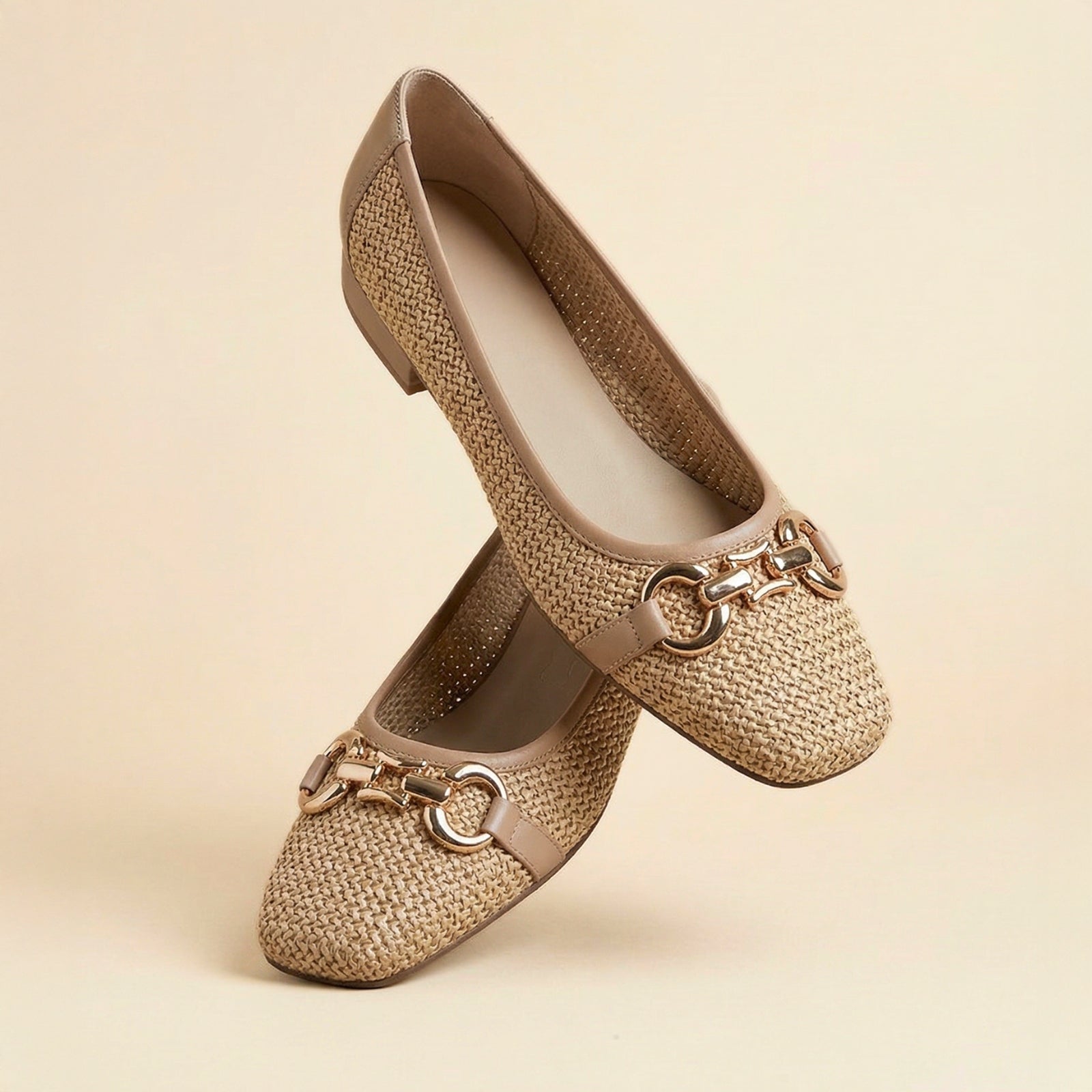 Neutral Basket Weave Flats