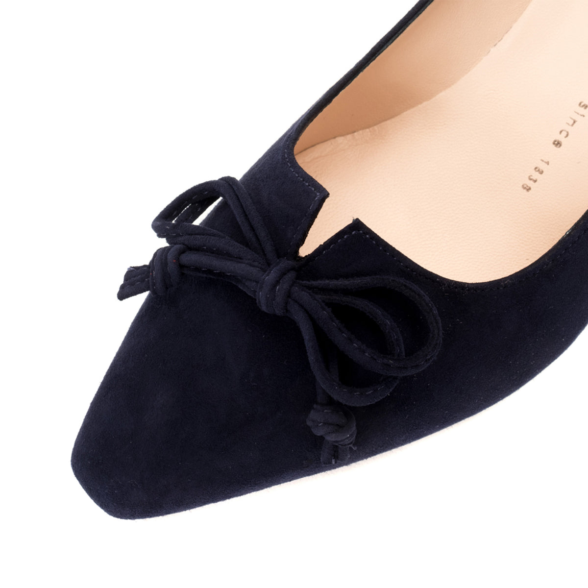 Bow Trim Low Heeled Navy Court