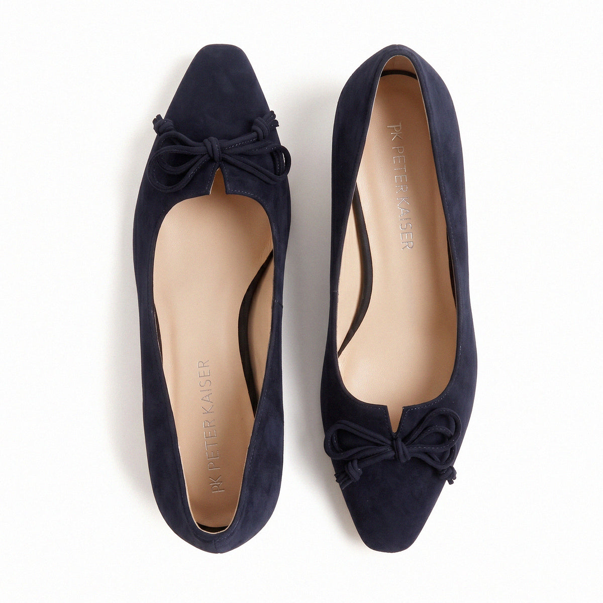 Bow Trim Low Heeled Navy Court