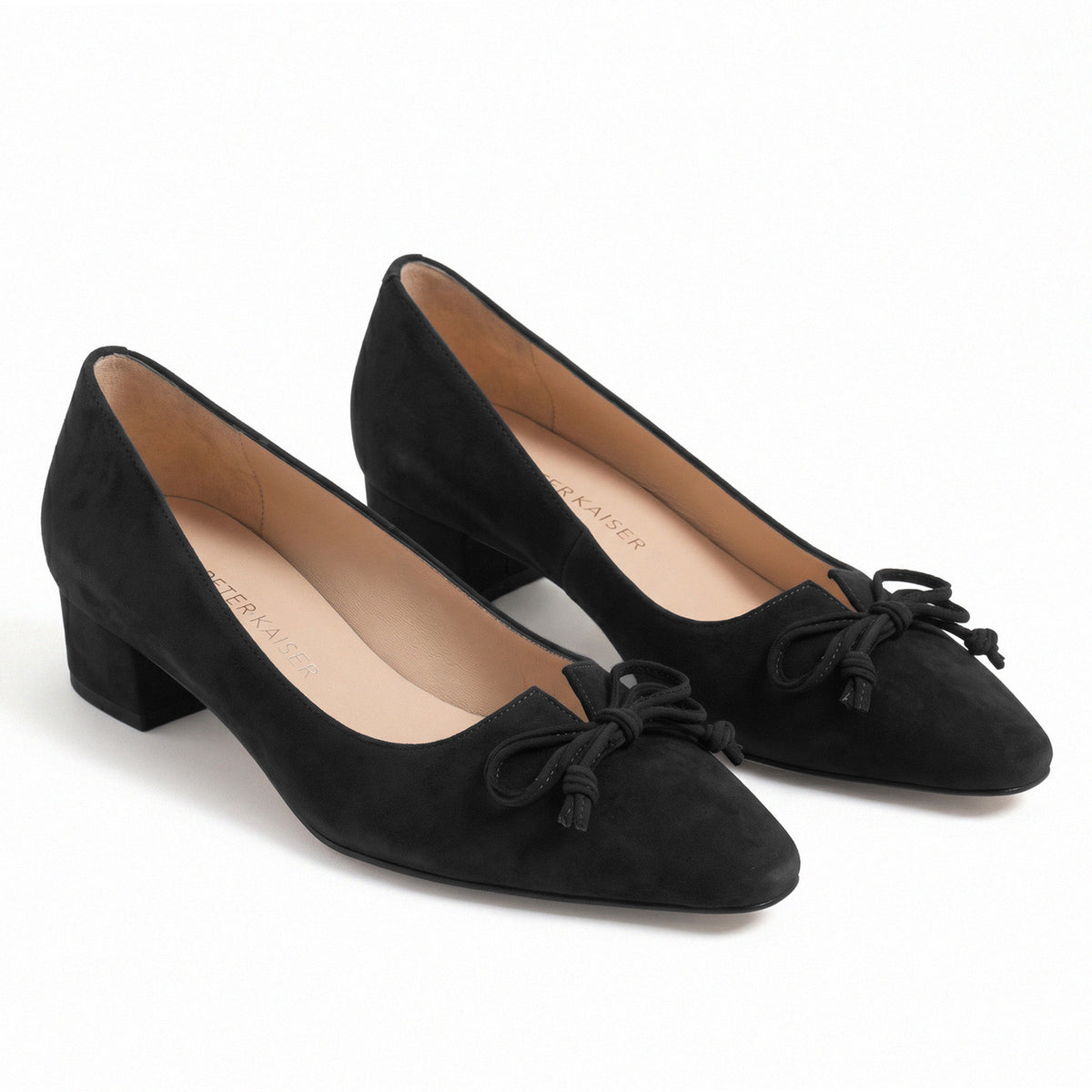 Bow Trim Low Heel Black Court