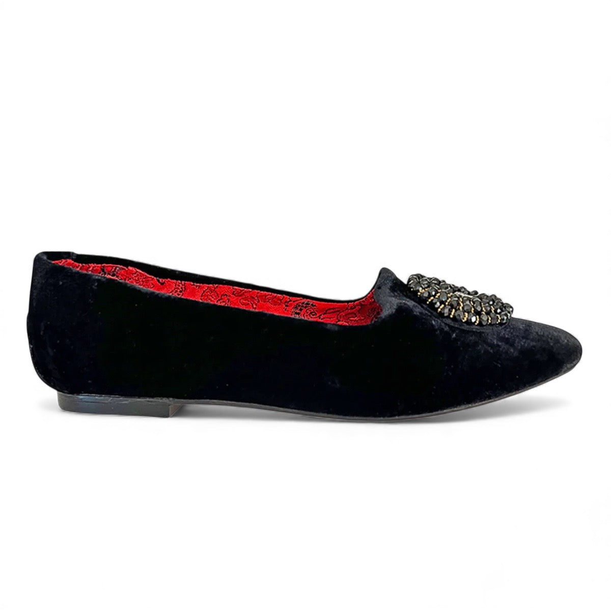 Brooksies Black Velvet Flats