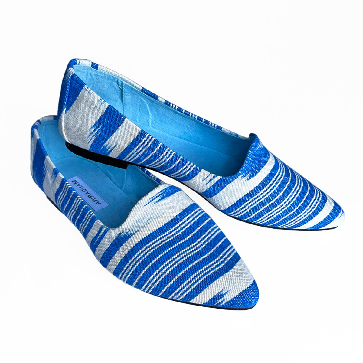 Blue Ikat Flats