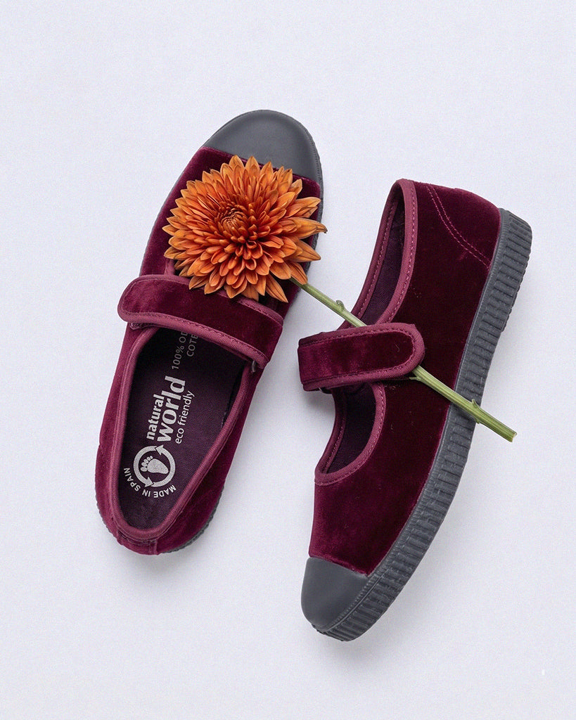 The Velvet Mary Jane - Burgundy