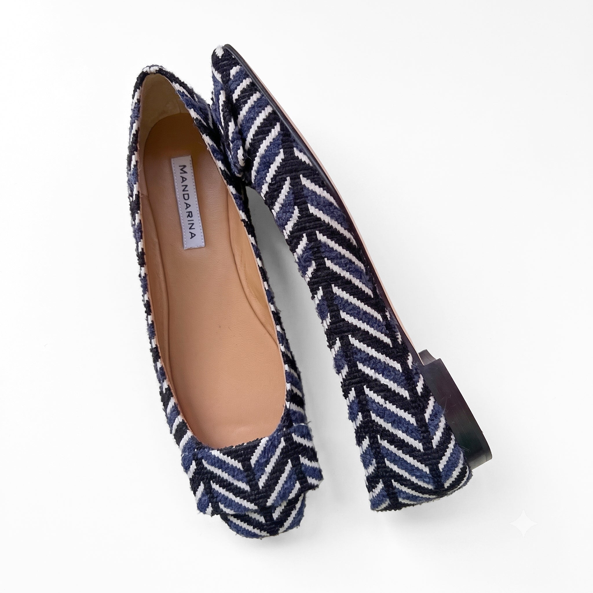 Chevron Italian Buckle Flats
