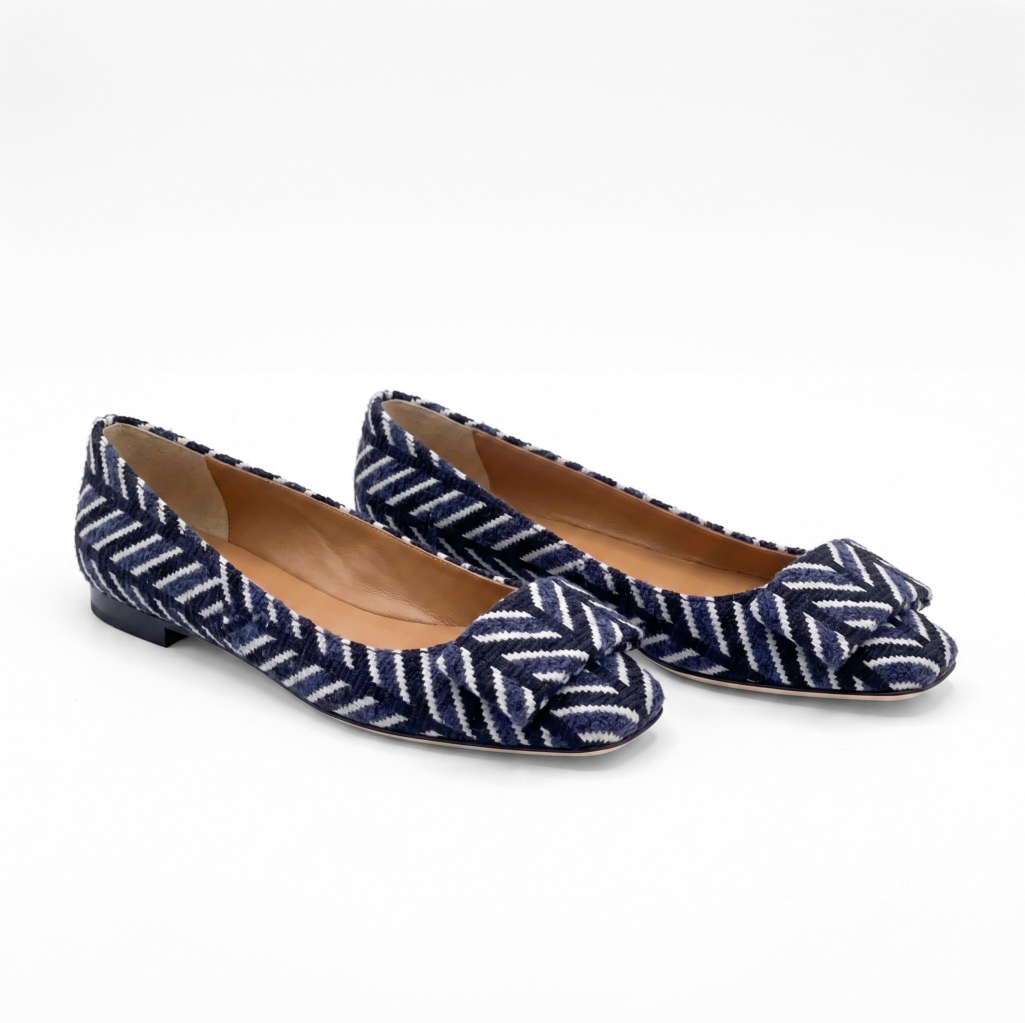 Chevron Italian Buckle Flats