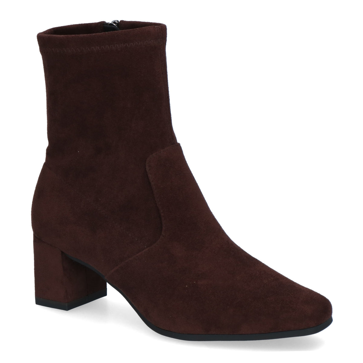 Klara Stretch Suede Ankle Boots / Chocolate