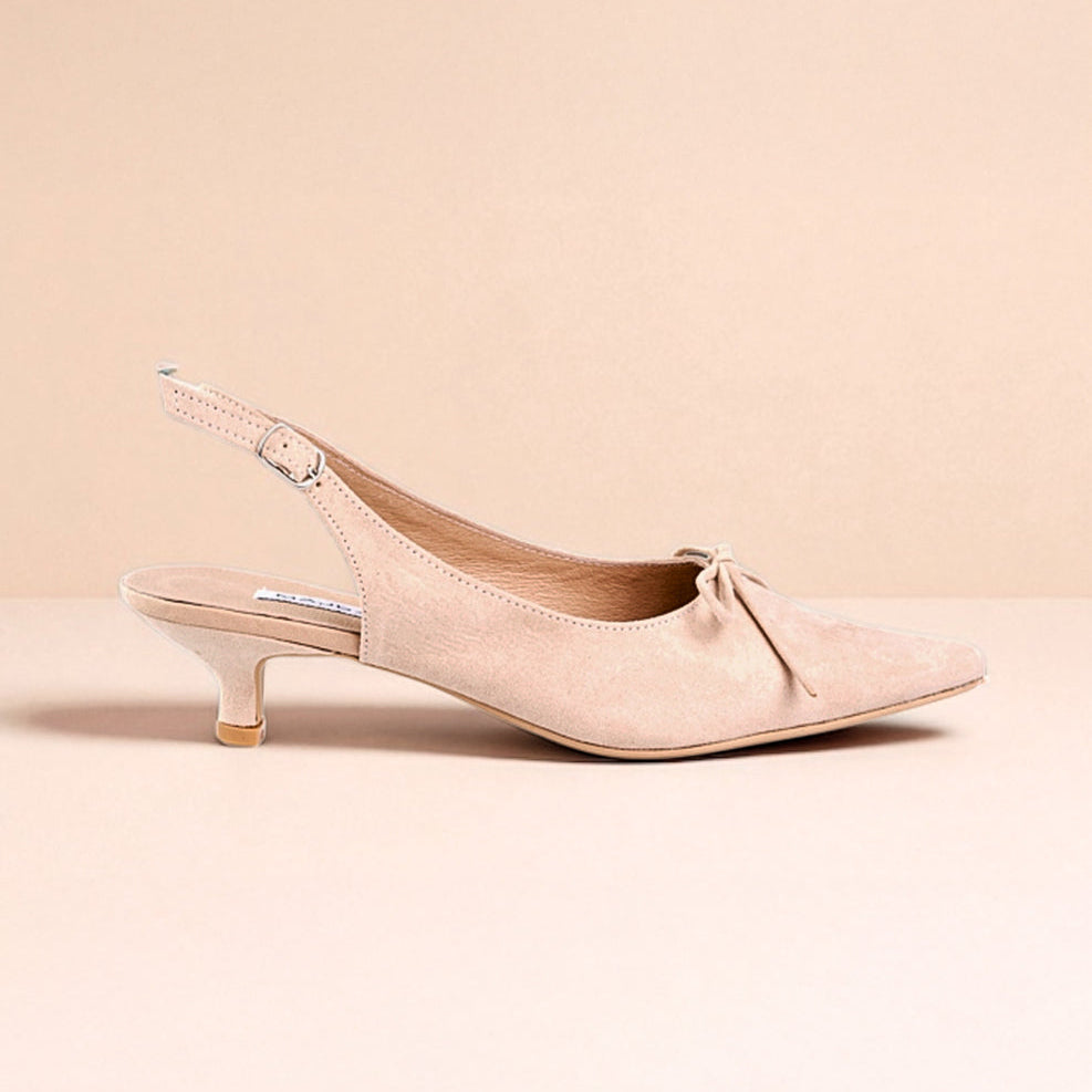 Ecru Kitten Heels