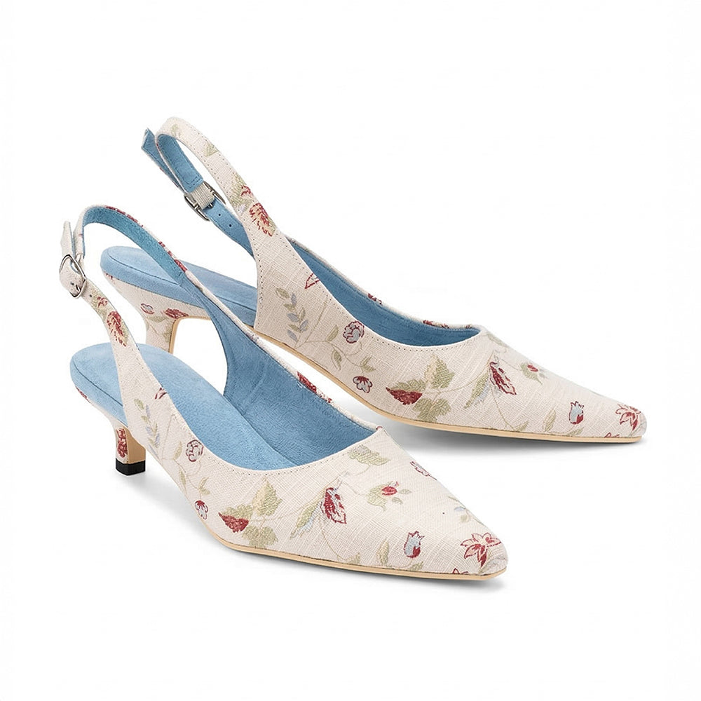 Floral Kitten Heels | Kitten Heels Mandarina Shoes