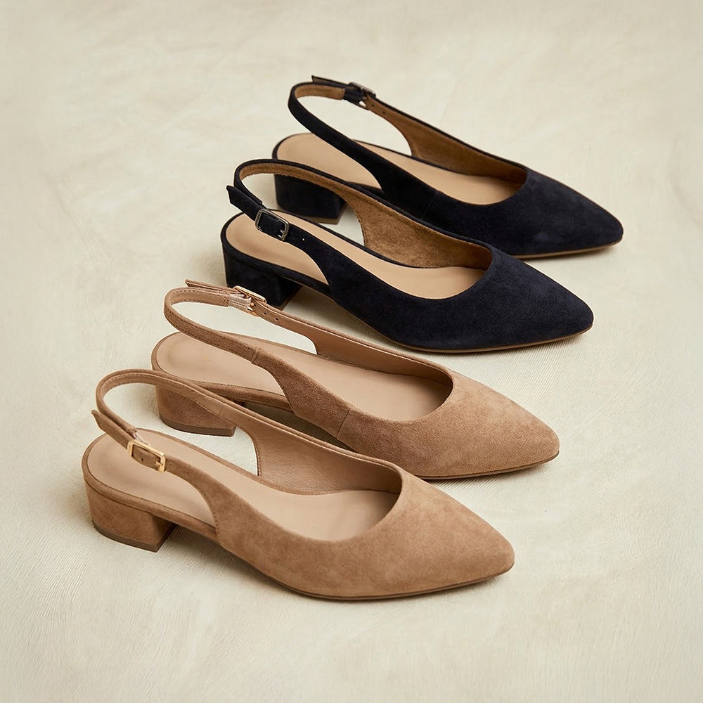 Georgie Slingback Sandals / Navy Blue
