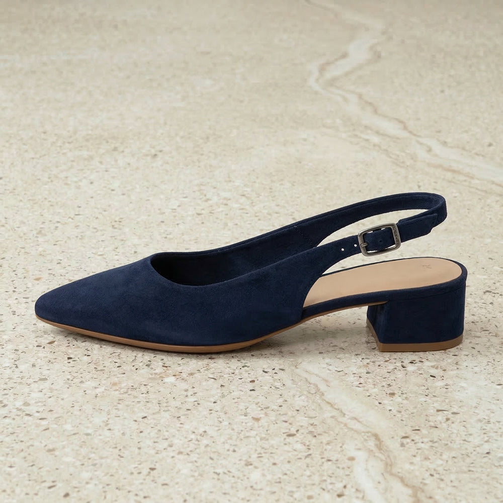 Georgie Slingback Sandals / Navy Blue