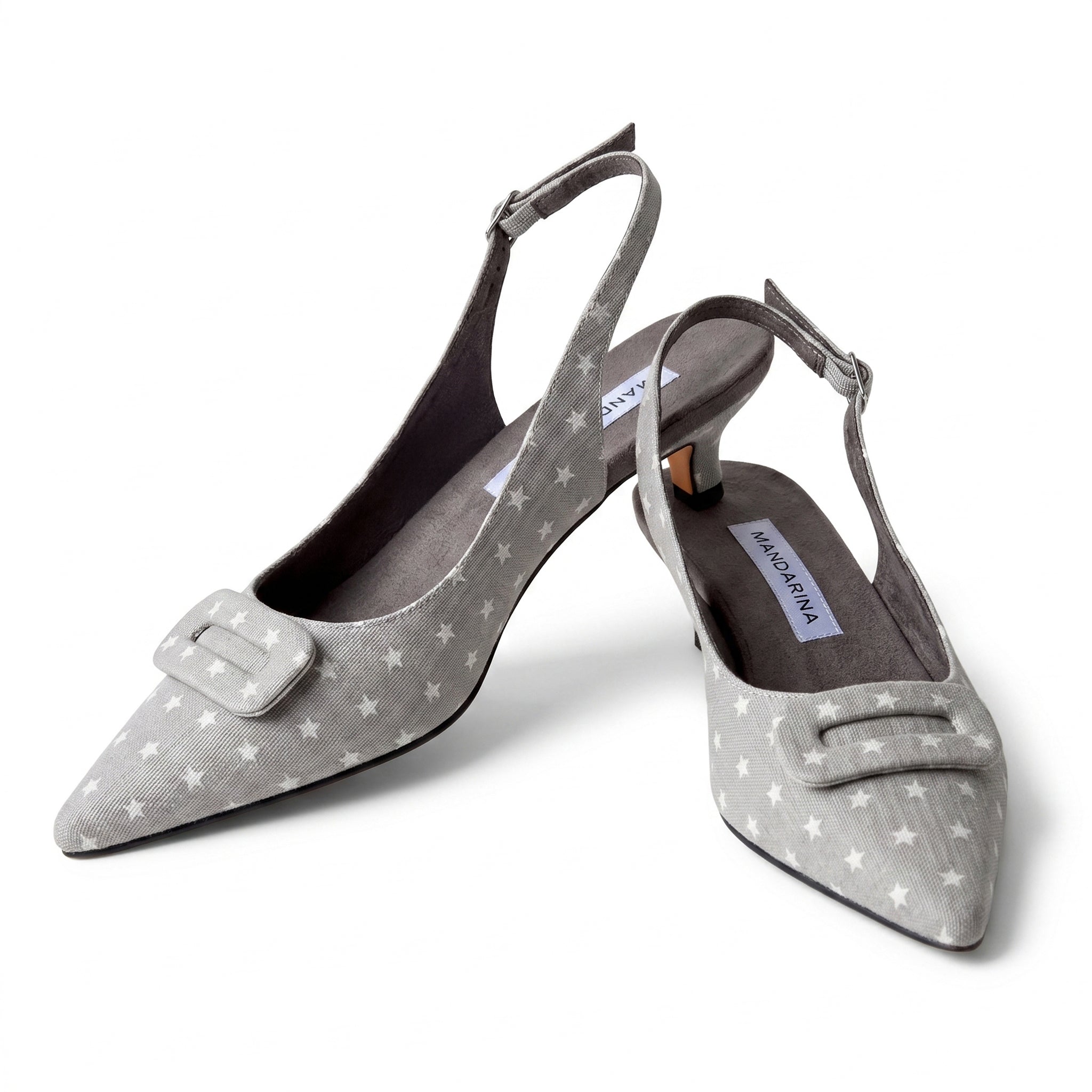 Grey Star Kitten Heels