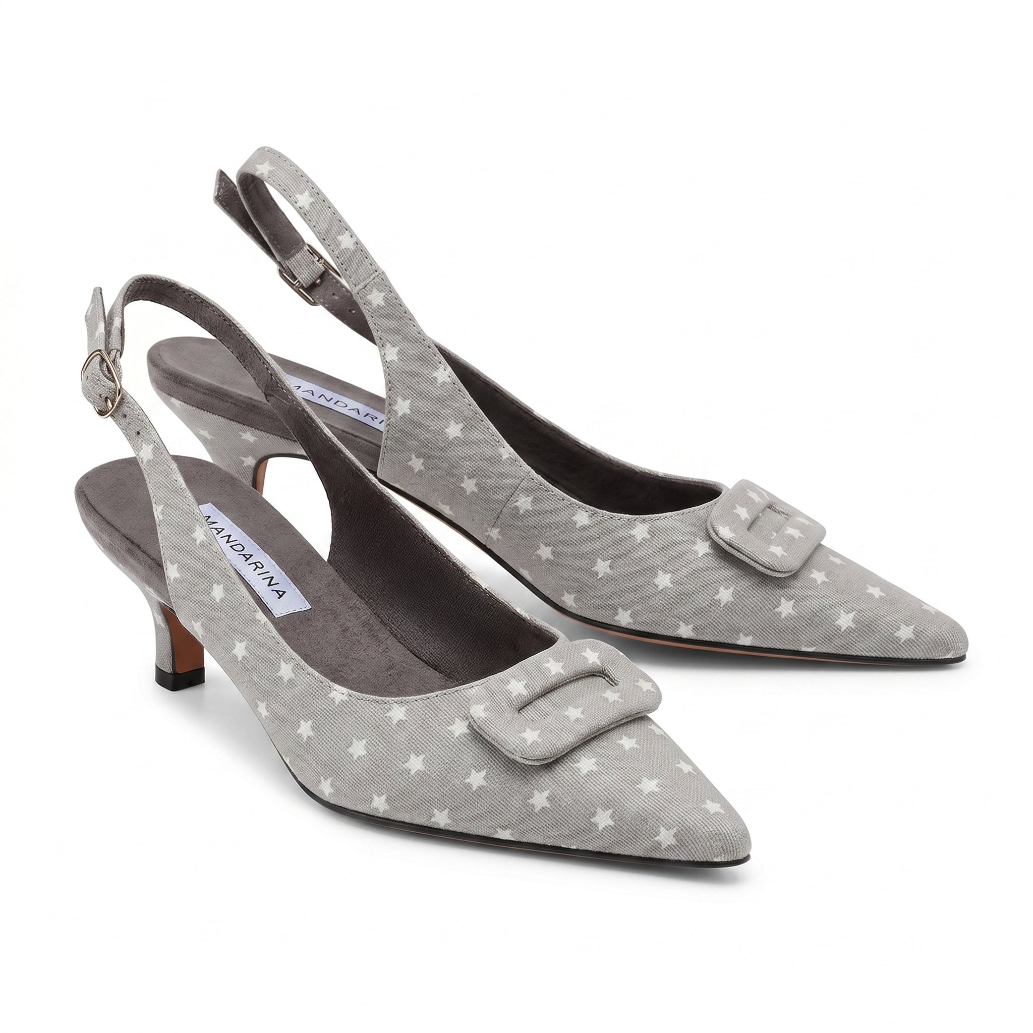 Grey Star Kitten Heels