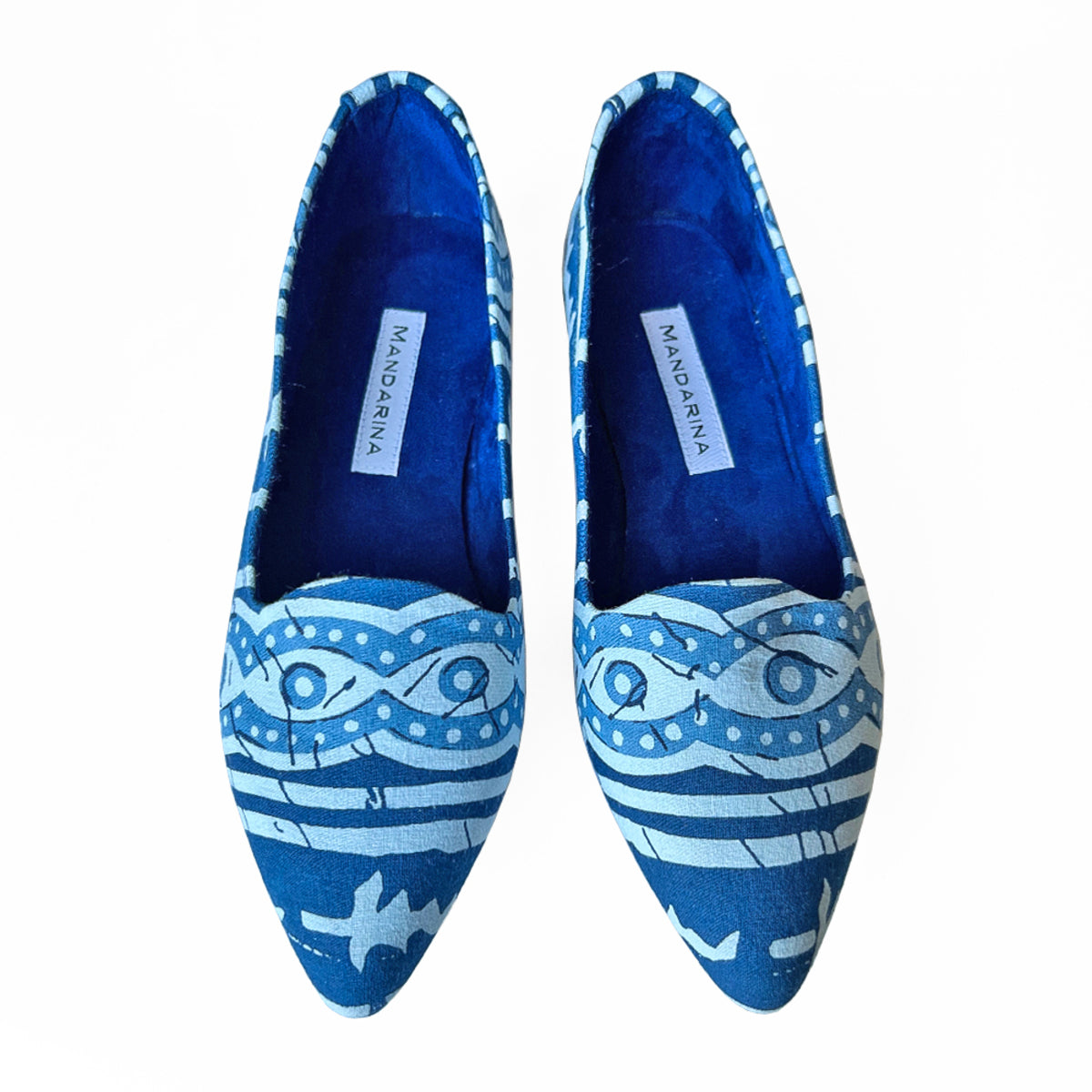 Indigo Batik Print Flats