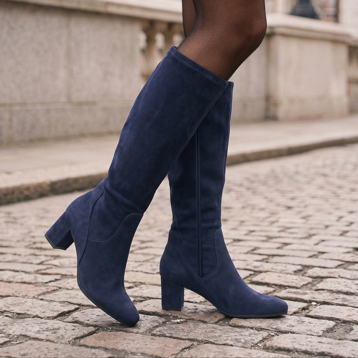 Bella Long Stretch Boots / Navy