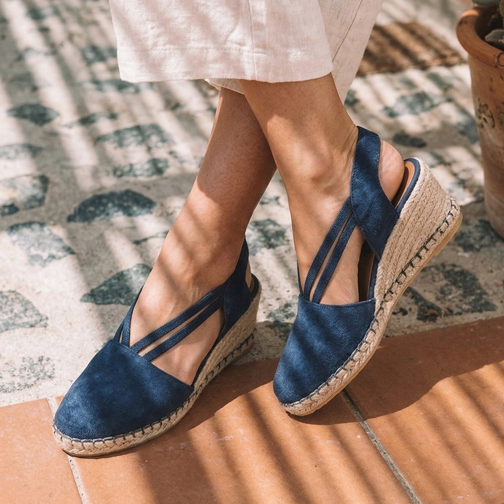 Malaga Wedge Espadrilles / Navy