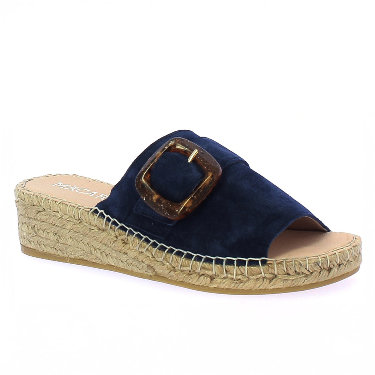 Palma Buckled Slides / Navy