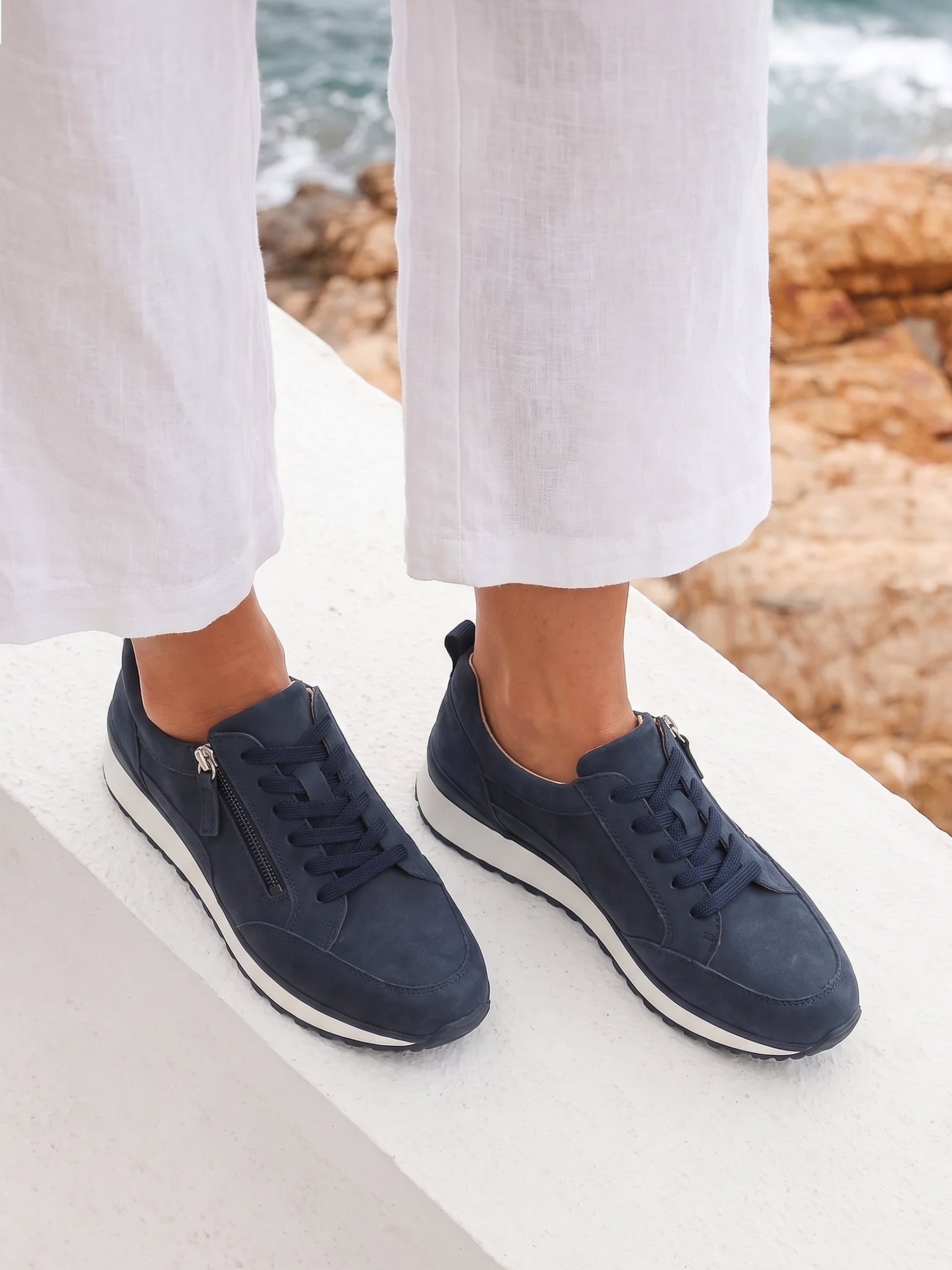 Navy Suede Sneakers