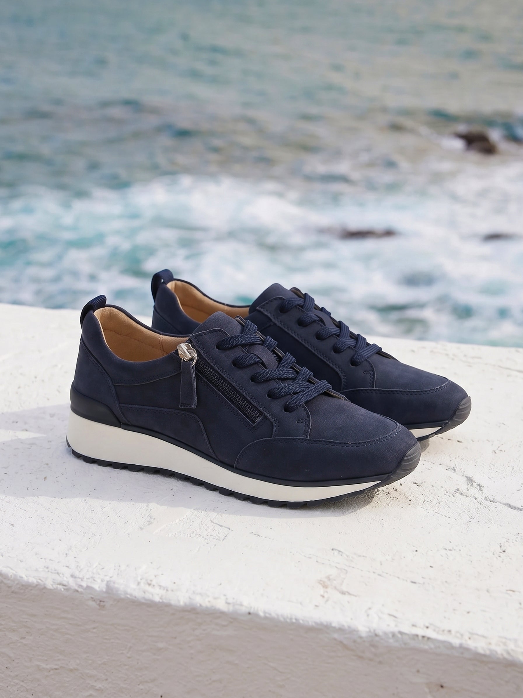 Navy Suede Sneakers
