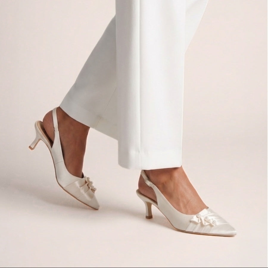Pearl & Satin Wedding Slingbacks